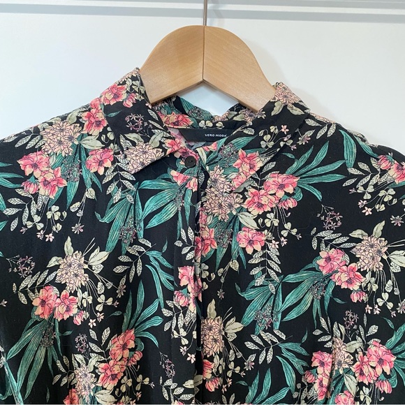 VERO MODA XS Print Boquet Kimono Shirt Dress - Picture 4 of 16